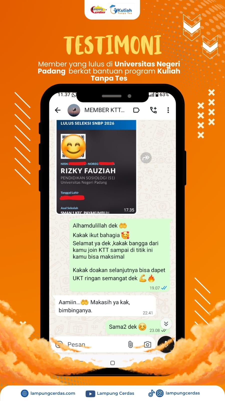 Testimoni Kelulusan Alumni 8